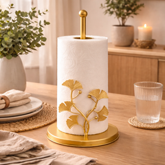 Antique Brass Sculptural Paper Towel Holder