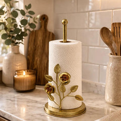 Antique Brass Sculptural Paper Towel Holder