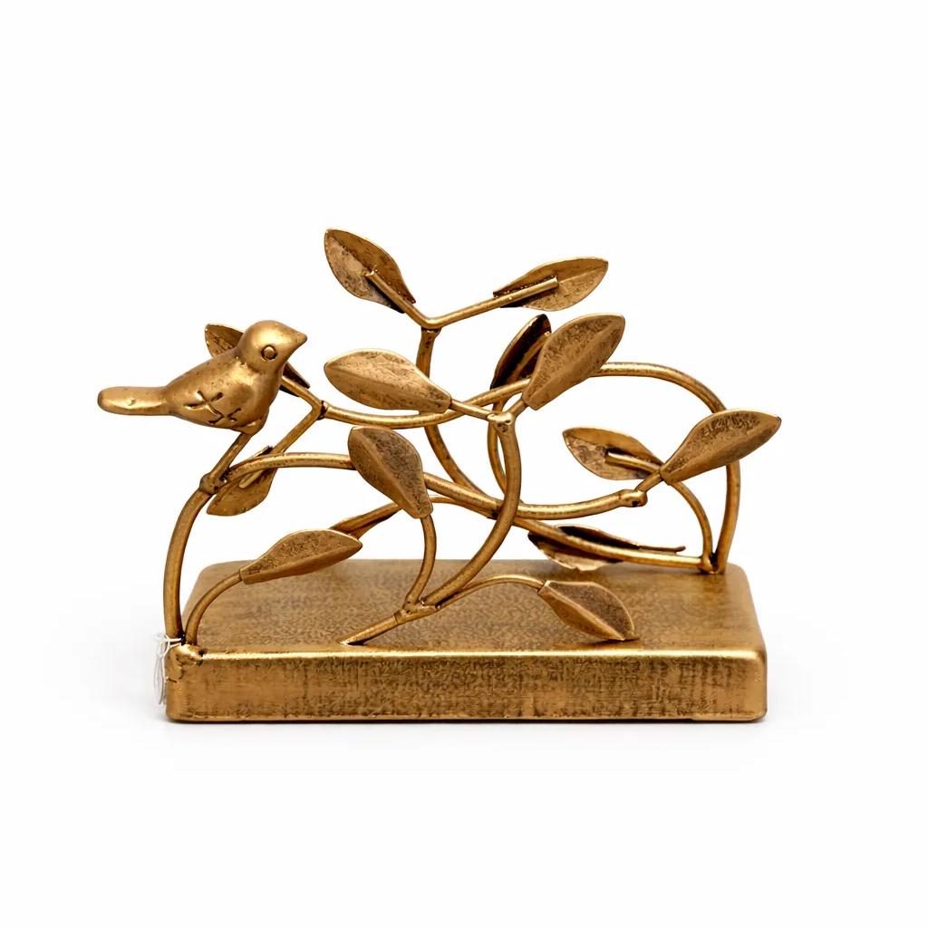 Antique Brass Sculptural Napkin Holder