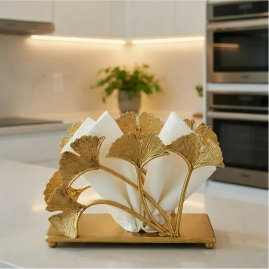 Antique Brass Sculptural Napkin Holder