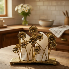Antique Brass Sculptural Napkin Holder