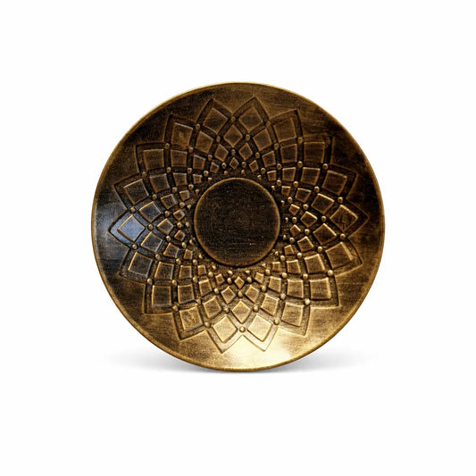 Antique Copper Embossed Metal Fruit Bowl