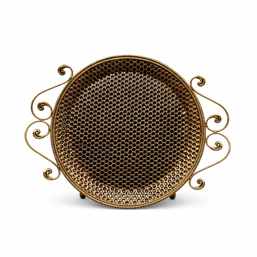 Honeycomb Handled Metal Fruit Tray