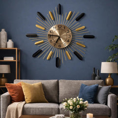  Back view of silent quartz wall clock showing hanging point and AA battery compartment