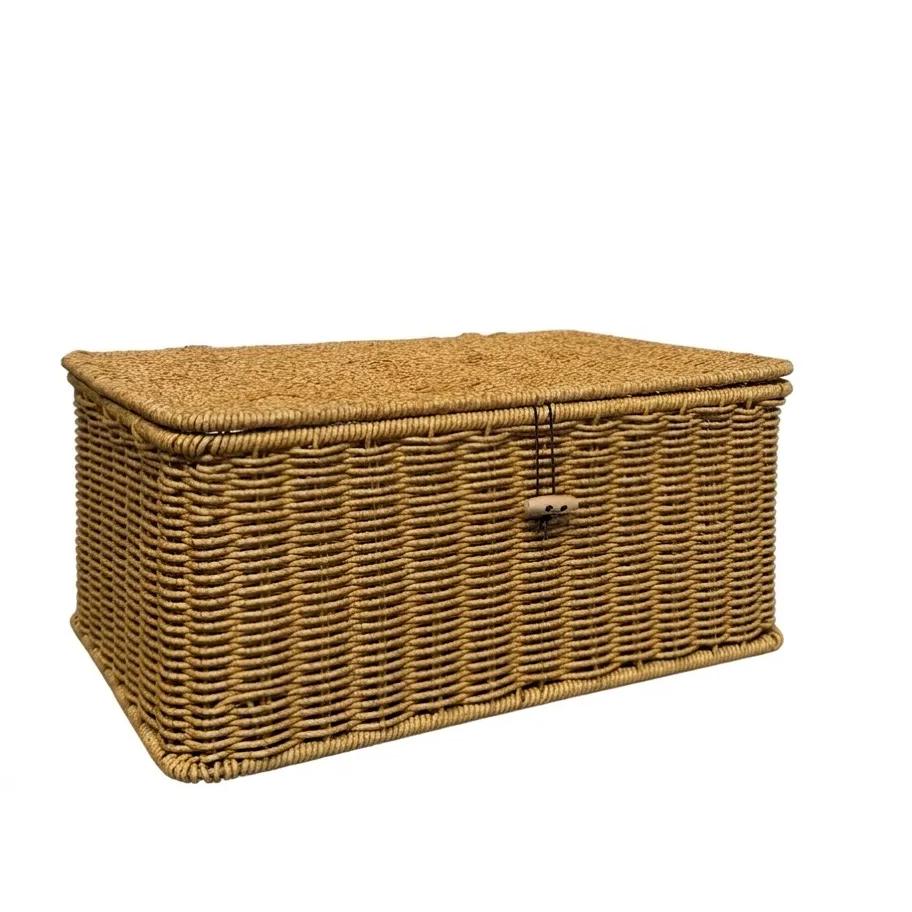 Wood-Toggle Lidded Storage Box | Clean Shelf Storage (11.4in / 14.2in ...