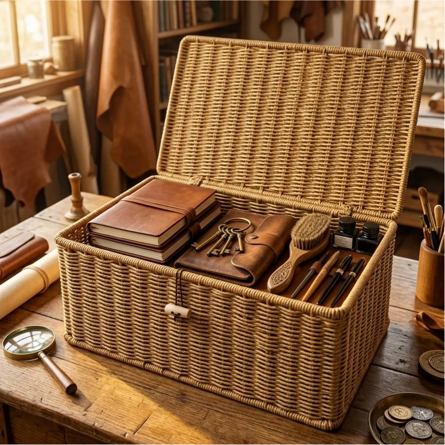 Wood-Toggle Lidded Storage Box