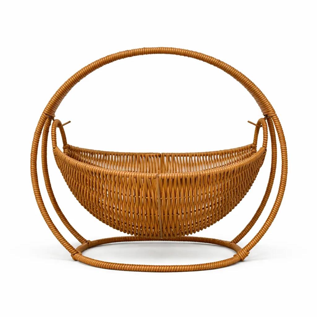 Arc Rocker Produce Basket-Wicker-Look Countertop Fruit Holder