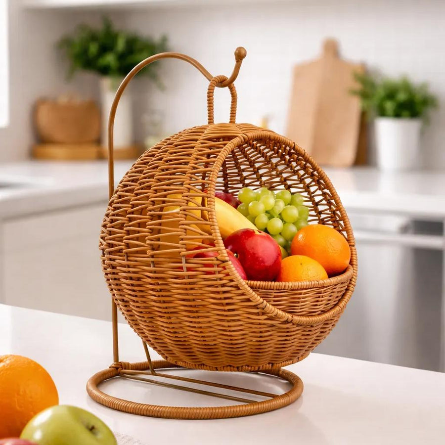 Orb Hook Fruit Basket-Freestanding Hanging Produce Holder