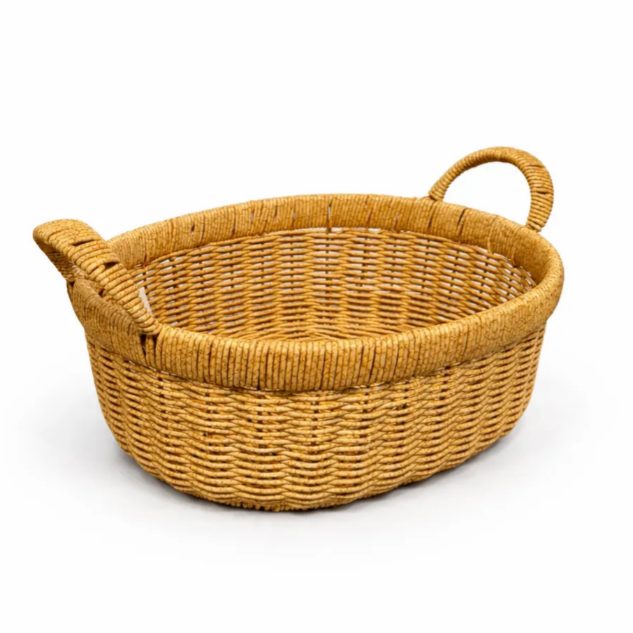 Woven-Handle Counter Basket-Lightweight Wicker-Look Organizer
