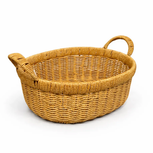 Woven-Handle Counter Basket-Lightweight Wicker-Look Organizer