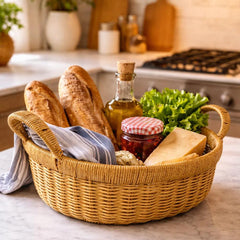 Woven-Handle Counter Basket-Lightweight Wicker-Look Organizer