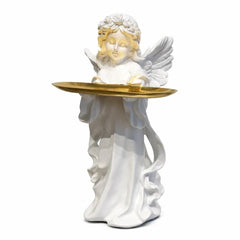 Cherub Tray Statue-Resin Angel Decorative Catchall