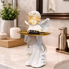 Cherub Tray Statue-Resin Angel Decorative Catchall