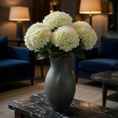 LuxeTouch 3D Hydrangea Stem-White, Soft-Touch Faux Bloom (17.7in)